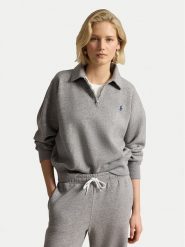 Polo Ralph Lauren Bluza 211B18685004 Szary Regular Fit. Szare bluzy bez kaptura damskie Polo Ralph Lauren, xl, z bawełny. Za 859.99 zł.