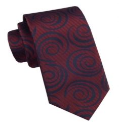 Elegancki Męski Krawat - Alties - Ciemna Czerwień, Duży Wzór. Niebieskie krawaty i muchy męskie Alties, bez wzorów, z tkaniny, eleganckie. Za 49.00 zł.