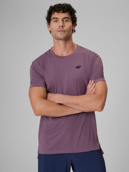 4F Koszulka trenignowa regular szybkoschnąca męska - fioletowa XL. Fioletowe t-shirty sportowe męskie 4f, m, bez ramiączek, do biegania. Za 129.99 zł.