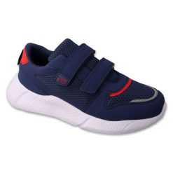 Befado sportowe dziecięce na rzepy navy/red 452X006 niebieskie. Niebieskie buty sportowe chłopięce bez zapięcia. W wyprzedaży za 110.80 zł.