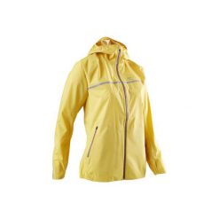 Kurtka do biegania TRAIL damska. Brązowe kurtki damskie KALENJI, bez wzorów, z materiału, bez kaptura. Za 249.99 zł.