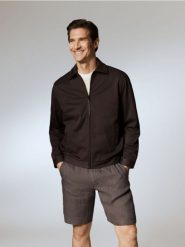 Kurtka z kołnierzem - brązowy. Brązowe kurtki męskie Reserved, l, bez wzorów, z dzianiny, bez kaptura. Za 179.99 zł.