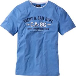 T-shirt 2 w 1, krótki rękaw bonprix błękitny. Niebieskie t-shirty męskie bonprix, m, bez wzorów, bez kołnierzyka. Za 34.99 zł.