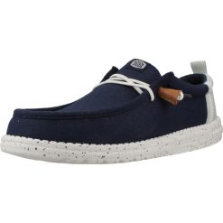 Buty HEY DUDE WALLY SUMMER LINEN Niebieski. Niebieskie buty trekkingowe męskie Hey dude, z tkaniny, bez zapięcia, trekkingowe. Za 249.99 zł.