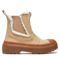 Sztyblety Converse. Brązowe botki damskie Converse, retro, bez obcasa, na płaskiej podeszwie, bez zapięcia. Za 269.99 zł.