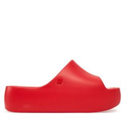 Klapki Melissa. Czerwone klapki damskie Melissa, bez wzorów, bez obcasa. Za 259.99 zł.