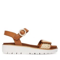 Sandały Ara. Brązowe sandały damskie Ara, bez wzorów, bez obcasa, na płaskiej podeszwie. Za 429.99 zł.