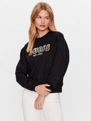 Guess Bluza W3YQ13 K8802 Czarny Relaxed Fit. Czarne bluzy bez kaptura damskie Guess, s, z syntetyku. Za 339.99 zł.