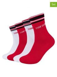 CAMP DAVID Skarpety (4 pary) w kolorze czerwono-białym rozmiar: 43-46. Białe skarpetki męskie Camp David, bez wzorów. Za 43.99 zł.