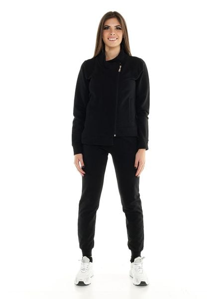 Bluza z zamek błyskawiczny na co dzień na siłownię. Czarne bluzy bez kaptura damskie LEONE 1947 APPAREL, xs, bez wzorów, z dresówki, bez ramiączek, bez kaptura. Za 252.56 zł.