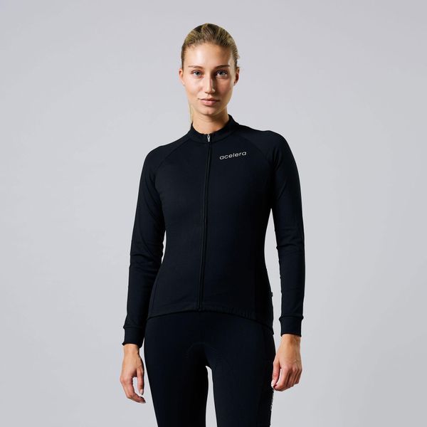 Damska koszulka kolarska z długim rękawem Essential Thermofleece Winter. Niebieskie bielizna termoaktywna damska ACELERA, m, bez wzorów, z materiału. Za 189.99 zł.