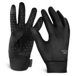 Rękawiczki termiczne unisex czarne 4FIZJO do biegania. Czarne rękawiczki dziecięce 4FIZJO, z elastanu, bez ramiączek. Za 45.00 zł.