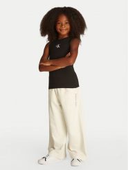 Calvin Klein Jeans Top Logo IG0IG02435 Czarny Regular Fit. Czarne spodnie dziewczęce Calvin Klein Jeans, z bawełny. Za 69.99 zł.