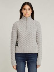 G-Star Sweter w kolorze szarym rozmiar: L. Szare golfy damskie G-Star, l, bez wzorów, z wełny, bez ramiączek. Za 215.21 zł.