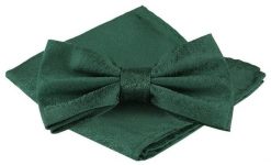 Mucha Męska z Poszetką w Zestawie - Alties - Zieleń Butelkowa. Zielone krawaty i muchy męskie Alties, bez wzorów, eleganckie. Za 65.00 zł.