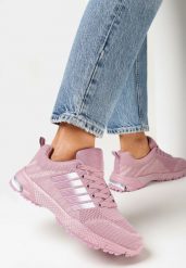 Różowe Buty Sportowe Sznurowane z Wstawkami i Perforacją Kothy. Czerwone obuwie treningowe damskie Born2be, na fitness i siłownię. Za 79.99 zł.