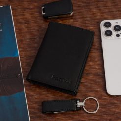 Męski portfel skórzany klasyczny duży pionowy czarny skóra nat Beltimore K48. Czarne portfele męskie bez wzorów, ze skóry. Za 45.00 zł.