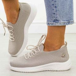 Beżowe sportowe buty damskie Vinceza 17366. Brązowe buty sportowe na co dzień damskie VINCEZA, bez wzorów, z tkaniny, na fitness i siłownię. Za 99.00 zł.