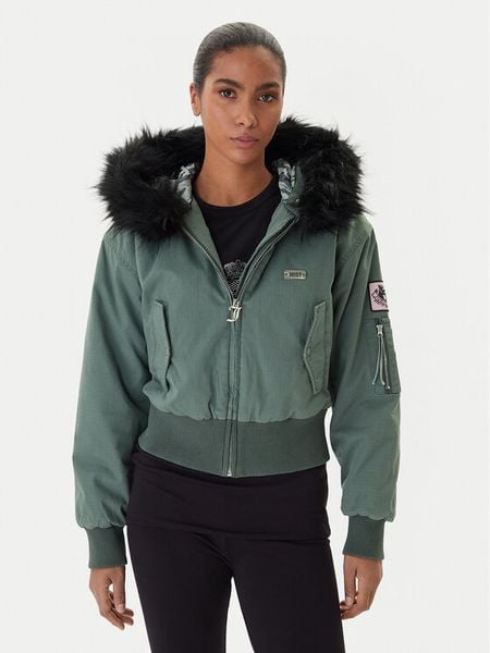 Juicy Couture Kurtka bomber JCOIJ225553 Zielony Regular Fit. Zielone kurtki damskie Juicy Couture, m, bez wzorów, z syntetyku, bez kaptura. Za 639.99 zł.