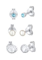 Elli Damskie kolczyki do uszu z kryształem i słodkowodną perłą hodowlaną ze srebra próby 925 Sterling Silver Kolczyki 1 ct. Szare kolczyki damskie Elli, z perłą, srebrne, na sztyftcie. Za 177.64 zł.