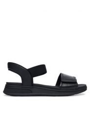 Caprice Sandały 9-28210-46 Czarny. Czarne sandały damskie Caprice, bez wzorów, ze skóry, bez obcasa, na płaskiej podeszwie. Za 235.99 zł.