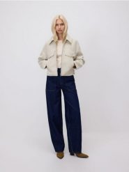 Kurtka z tkaniny boucle - kremowy. Białe kurtki damskie Reserved, l, bez wzorów, z tkaniny, bez kaptura. Za 159.99 zł.