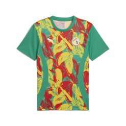 Męska koszulka przedmeczowa Senegal 2025 PUMA Sport Green Faster Yellow Red. Czerwone t-shirty sportowe męskie Puma, m, bez ramiączek, do piłki nożnej. Za 269.00 zł.
