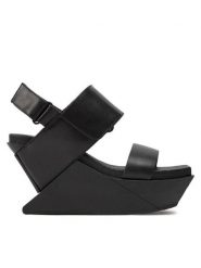 United Nude Sandały Delta Wedge Sandal 1041301162 Czarny. Czarne sandały damskie United Nude, bez wzorów, ze skóry, bez obcasa, na koturnie. Za 1,179.00 zł.
