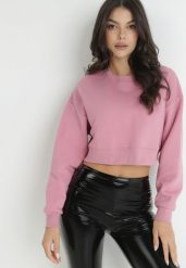 Ciemnoróżowa Bluza Oversize Azaze. Czerwone bluzy bez kaptura damskie Born2be, l, z polaru. Za 84.99 zł.