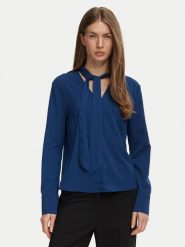 Calvin Klein Bluzka LV044H115G Granatowy Regular Fit. Niebieskie bluzki damskie CALVIN KLEIN, m, bez wzorów, bez kołnierzyka, bez ramiączek. Za 409.99 zł.