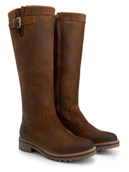 TRAVELIN' Skórzane kozaki "Daneborg" w kolorze jasnobrązowym rozmiar: 40. Brązowe kozaki damskie Travelin', z wełny, bez obcasa. Za 484.31 zł.