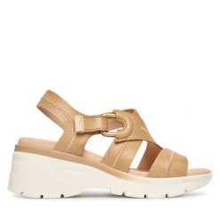 Sandały Hispanitas. Brązowe sandały damskie Hispanitas, bez wzorów, bez obcasa, na płaskiej podeszwie. Za 609.99 zł.