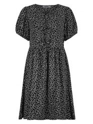 Sublevel Sukienka w kolorze czarno-białym rozmiar: M. Czarne sukienki damskie Sublevel, m, bez wzorów, z wiskozy, bez kołnierzyka, bez ramiączek, midi. Za 104.99 zł.