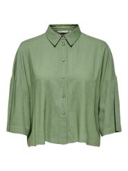 ONLY Bluzka w kolorze zielonym rozmiar: XS. Zielone bluzki damskie Only, s, bez wzorów, z wiskozy, klasyczne, bez kołnierzyka, bez ramiączek. Za 48.28 zł.