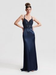 Hey Kyla Sukienka wieczorowa 5AG030HK Granatowy Slim Fit. Niebieskie sukienki damskie Hey Kyla, bez wzorów, z syntetyku, wizytowe, bez kołnierzyka, bez ramiączek. Za 609.99 zł.
