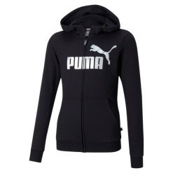 Dziewczęca bluza z kapturem Puma ESS+ Logo Full-Zip TR G. Czarne bluzy z kapturem damskie Puma. Za 199.00 zł.