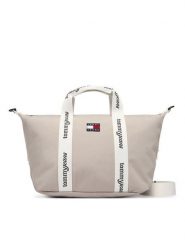 Tommy Jeans Torebka Tjw Ess Daily Mini Tote AW0AW18460 Beżowy. Brązowe torebki klasyczne damskie Tommy Jeans, bez wzorów, z jeansu, bez dodatków. Za 289.99 zł.