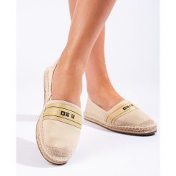 Beżowe damskie espadryle Big Star LL274895 beżowy. Brązowe espadryle damskie bez wzorów, bez obcasa. Za 227.03 zł.