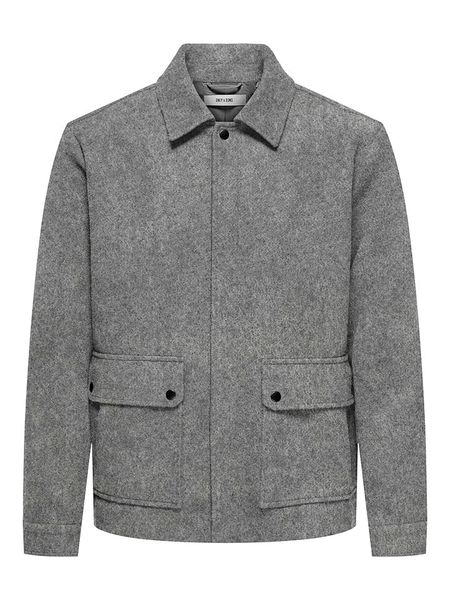 ONLY & SONS Kurtka koszulowa "Ponnor" w kolorze szarym rozmiar: S. Szare kurtki męskie Only & Sons, s, bez wzorów, bez kaptura. Za 121.51 zł.