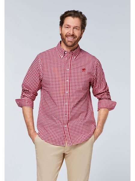 Polo Sylt Koszula - Regular fit - w kolorze czerwono-białym rozmiar: 3XL. Białe koszule męskie Polo Sylt, xl, bez wzorów, bez kołnierzyka, bez ramiączek. Za 78.28 zł.