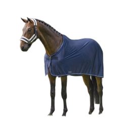 Koszulka dla konia z białym sznurkiem Equiline. Niebieskie t-shirty damskie EQODE BY EQUILINE, bez wzorów, bez kołnierzyka. Za 493.50 zł.