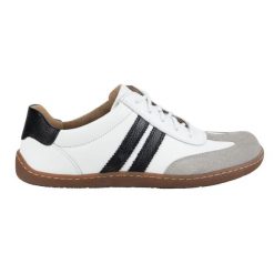 Olivier Buty Barefoot damskie skórzane minimalistyczne 1287 białe z czarnym sneakersy. Białe buty sportowe na co dzień damskie bez wzorów, ze skóry, trekkingowe. Za 484.00 zł.