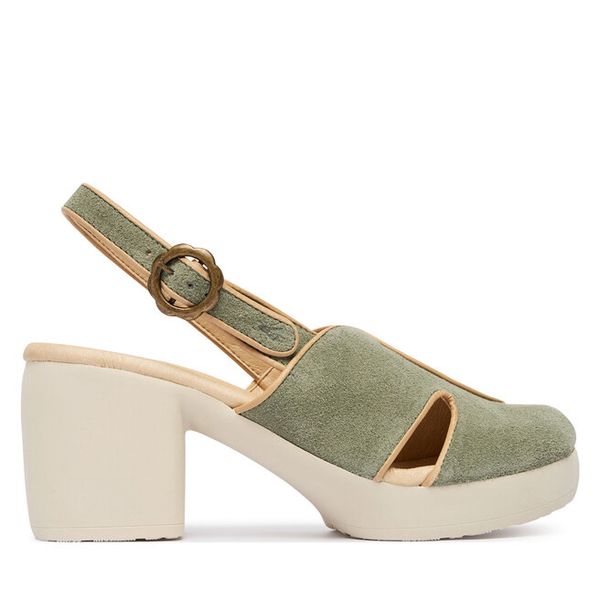 Czółenka Fly London. Zielone czółenka damskie Fly London, bez wzorów, bez obcasa. Za 589.99 zł.