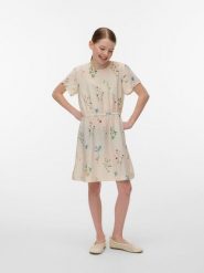Vero Moda Girl Sukienka "Josie" w kolorze beżowym rozmiar: 140. Brązowe sukienki dziewczęce Vero Moda Girl, bez wzorów, bez ramiączek, krótkie. Za 78.66 zł.