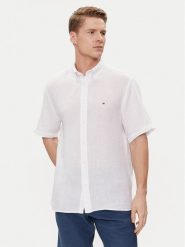 Tommy Hilfiger Koszula MW0MW35207 Biały Regular Fit. Białe koszule męskie Tommy Hilfiger, m, bez wzorów, ze lnu, bez kołnierzyka, bez ramiączek. Za 359.99 zł.