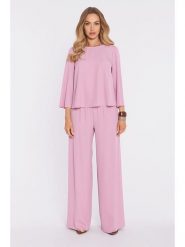 Made of emotion Spodnie w kolorze jasnoróżowym rozmiar: L. Różowe spodnie materiałowe damskie Made Of Emotion, bez wzorów, z materiału. Za 179.99 zł.