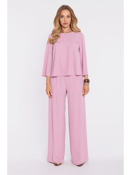 Made of emotion Spodnie w kolorze jasnoróżowym rozmiar: XXL. Różowe spodnie materiałowe damskie Made Of Emotion, bez wzorów, z materiału. Za 224.95 zł.