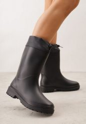 Czarne Kalosze ze Stoperem na Cholewce Eunosa. Czarne kalosze damskie Born2be, bez wzorów, z jeansu. Za 79.99 zł.