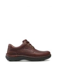 Clarks Półbuty Nature Three 203390057 Brązowy. Brązowe półbuty męskie Clarks, ze skóry, bez zapięcia. Za 389.99 zł.
