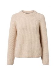 Nümph sweter z dzianiny z zawartością alpaki - Nuzindi Kobiety dzianina grubo tkana beżowy, S. Brązowe swetry klasyczne damskie Nümph, s, z dzianiny, bez kołnierzyka. Za 429.95 zł.
